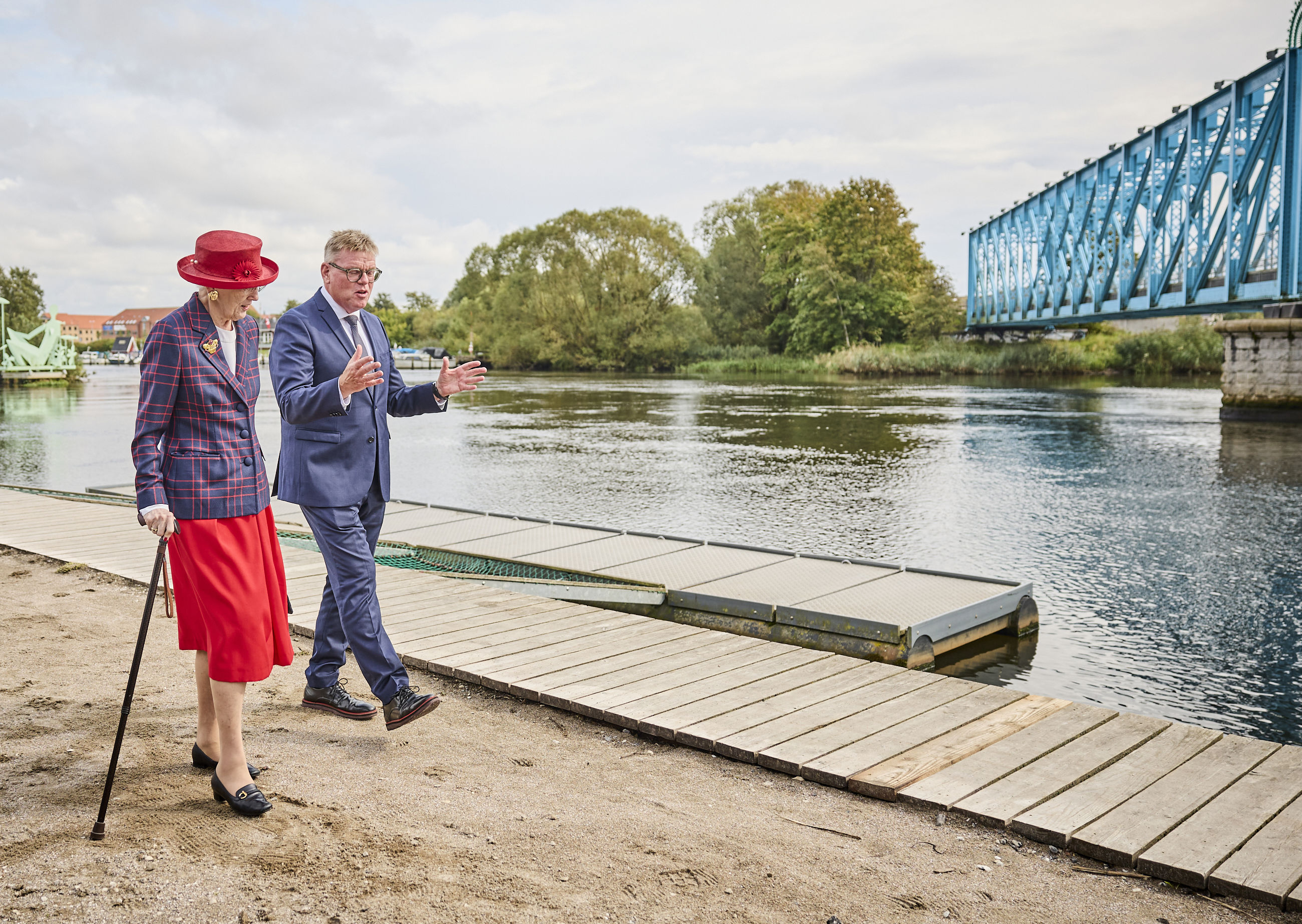 Dronningen og borgmesteren ved Den Blå Bro